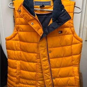 Tommy Hilfiger Men's Bright Orange Quilted Vest